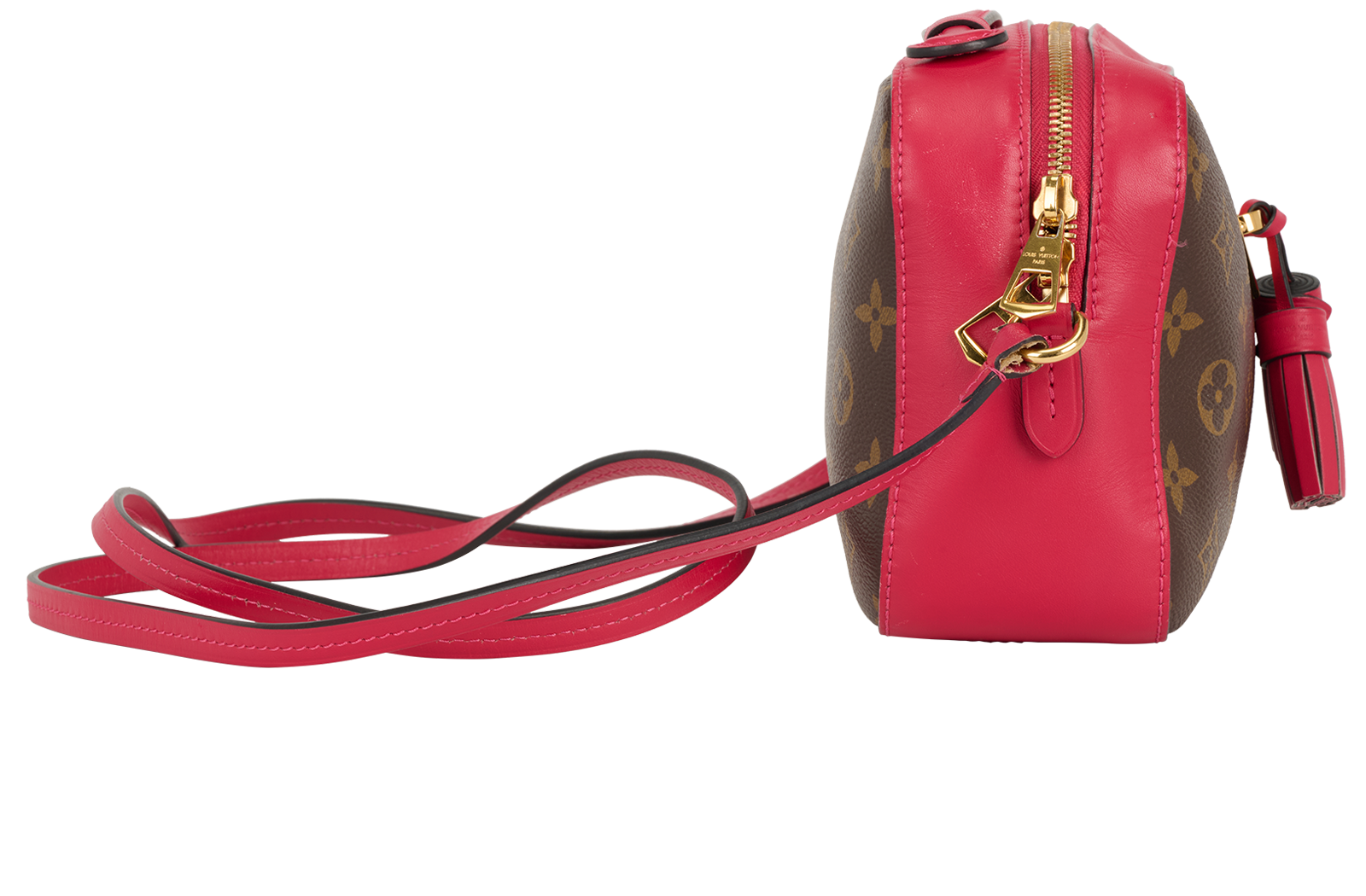 Saintonge, &pound;750, Handbags, Beige/Brown/Pink, Leather, Canvas, Side view
